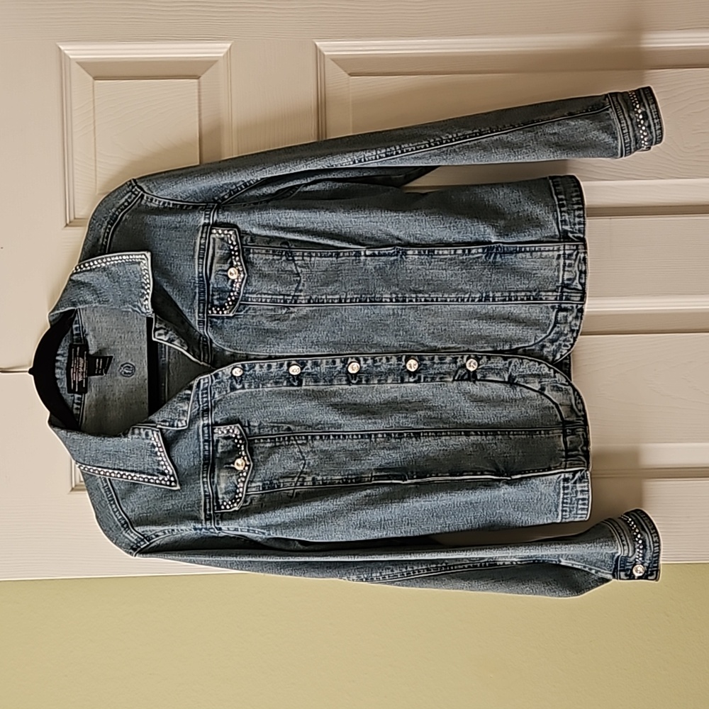 Christine Alexander Swarovski embellished Jean jacket,excellent condition, Med